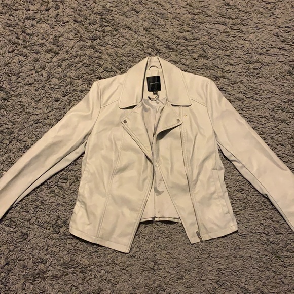 Dynamite light grey faux leather jacket